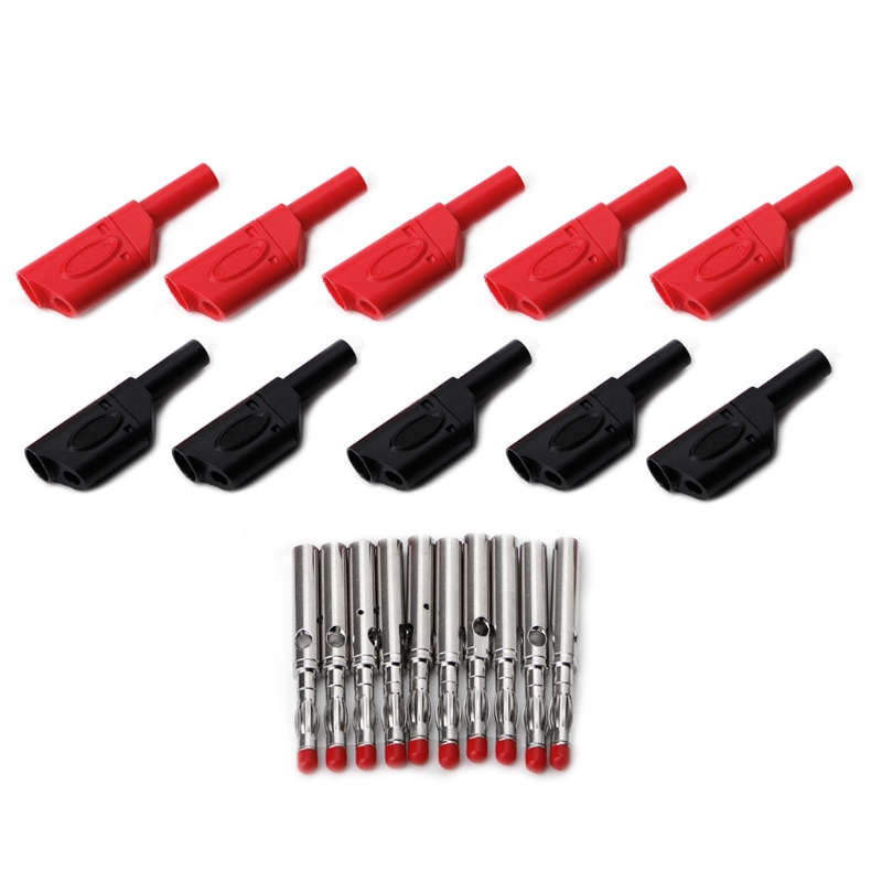 Banana Plug - 10 Sets 4mm Mannelijke Schede Stapelbare