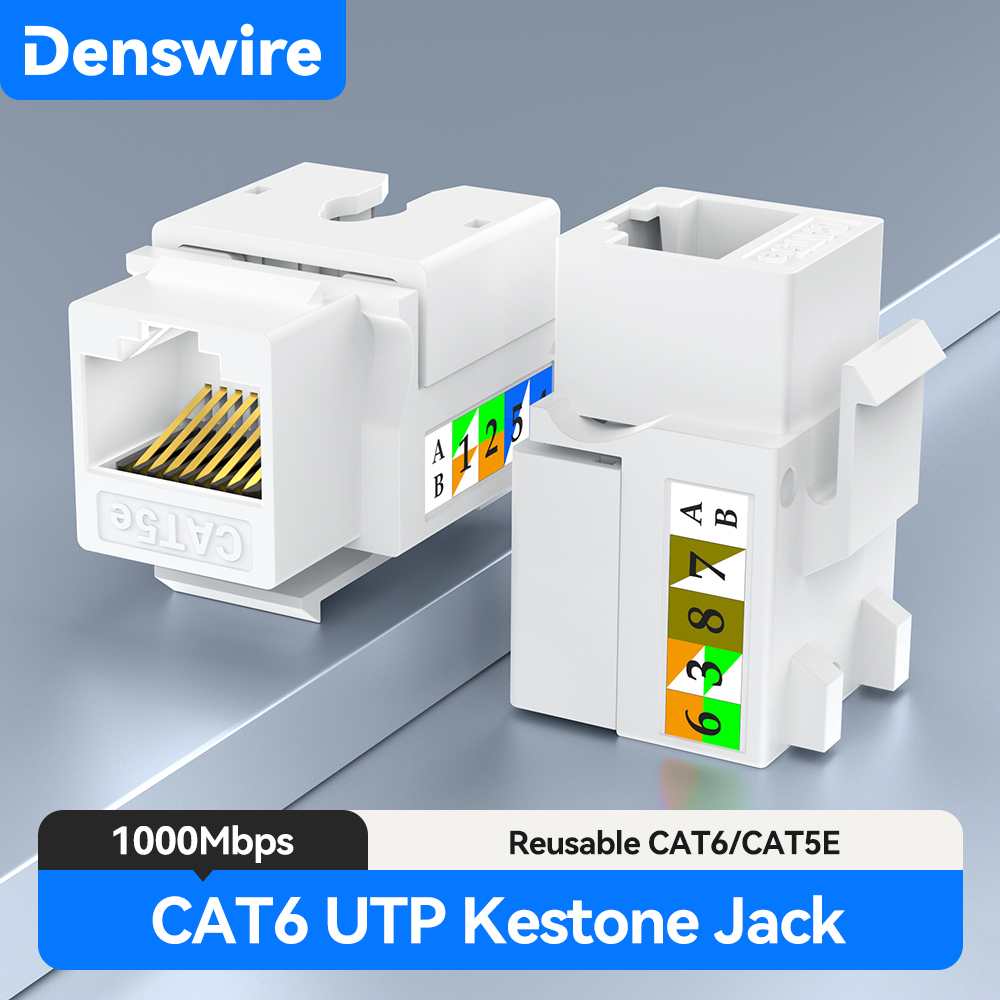 Rj45 Jack - Denswire RJ45 Cat5E/6 Keystone-aansluiting, niet-afgeschermde punch-down