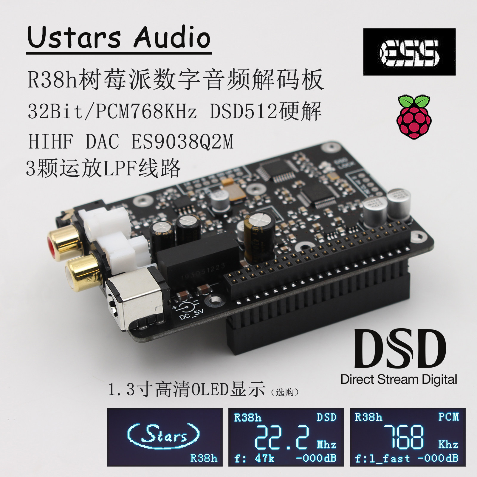 R38h Raspberry Pi, uitbreiding - Dac Board recensie en prijs